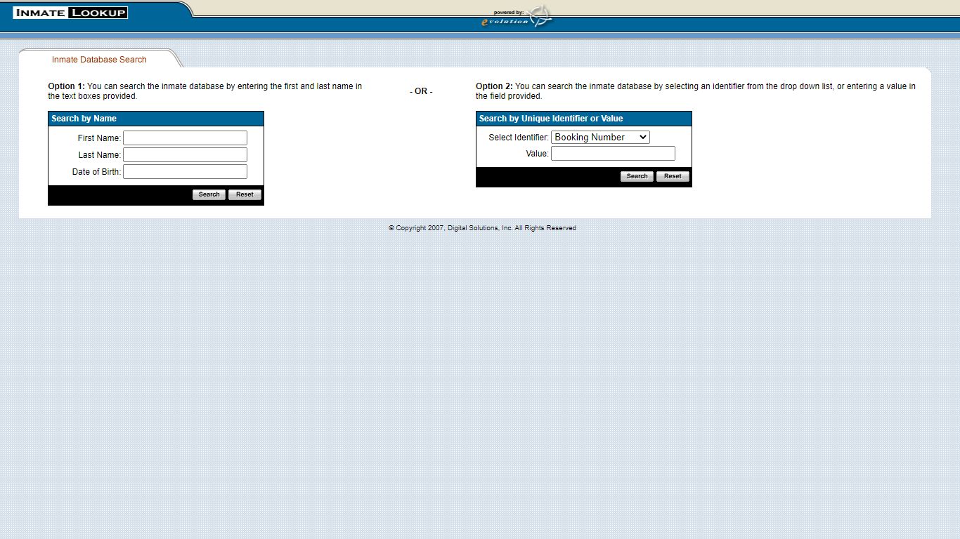 Inmate Lookup Tool - inmateinfo.vbso.net:8083
